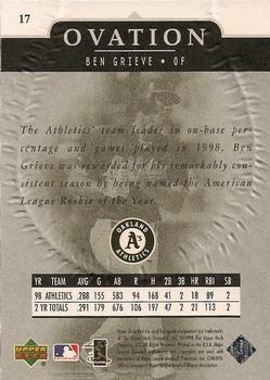 1999 Upper Deck Ovation #17 Ben Grieve Back