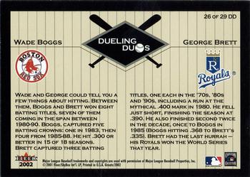 2002 Fleer Greats of the Game - Dueling Duos #26 DD Wade Boggs / George Brett  Back