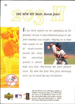 1999 UD Choice #33 Derek Jeter Back