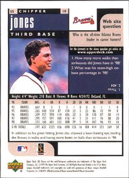 1999 UD Choice #55 Chipper Jones Back