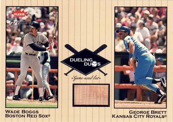 2002 Fleer Greats of the Game - Dueling Duos Game Used Single #DD-GB1 Wade Boggs / George Brett  Front
