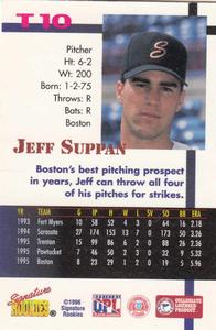 1996 Signature Rookies Old Judge - Top Prospect #T10 Jeff Suppan Back