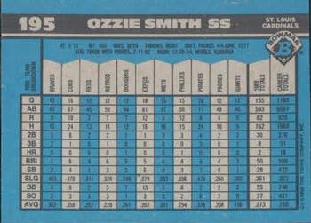 1990 Bowman #195 Ozzie Smith Back