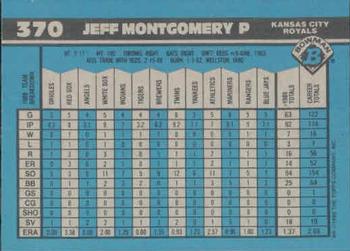 1990 Bowman #370 Jeff Montgomery Back