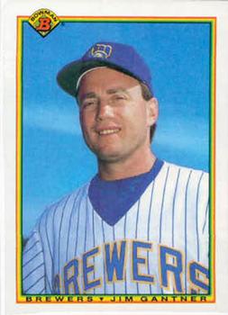 1990 Bowman #400 Jim Gantner Front