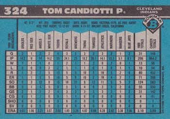1990 Bowman #324 Tom Candiotti Back