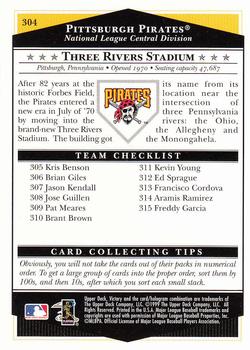 1999 Upper Deck Victory #304 Pittsburgh Pirates Back