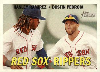 2016 Topps Heritage - Combos #CC-10 Red Sox Rippers (Hanley Ramirez / Dustin Pedroia) Front