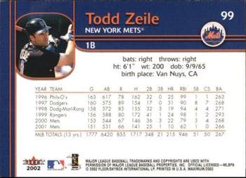 2002 Fleer Maximum - To the Max #99 Todd Zeile Back