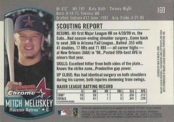 2000 Bowman Chrome #160 Mitch Meluskey Back