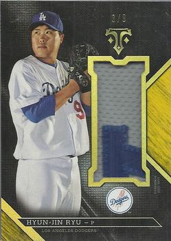 2016 Topps Triple Threads - Unity Jumbo Relics Gold #UJR-HJR Hyun-Jin Ryu Front