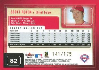 2002 Fleer Showcase - Legacy #82 Scott Rolen  Back