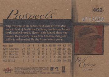 2002 Fleer Tradition Update - 2002 Fleer Tradition Glossy #462 Bill Ortega Back