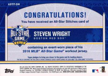 2016 Topps Update - All-Star Stitches #ASTIT-SW Steven Wright Back