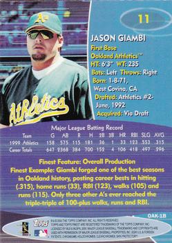 2000 Finest #11 Jason Giambi Back