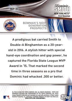 2016 Bowman Platinum - Next Generation Prospects Green #NGP-18 Dominic Smith Back