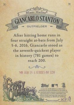 2017 Topps Gypsy Queen #108 Giancarlo Stanton Back