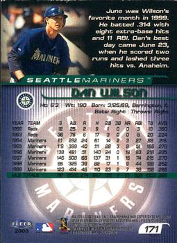 2000 Fleer Focus #171 Dan Wilson Back