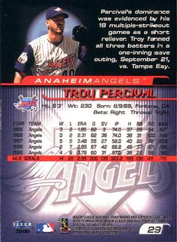 2000 Fleer Focus #29 Troy Percival Back