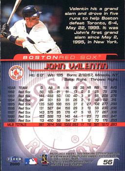 2000 Fleer Focus #56 John Valentin Back