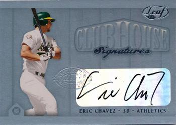 2002 Leaf - Clubhouse Signatures Silver #NNO Eric Chavez Front