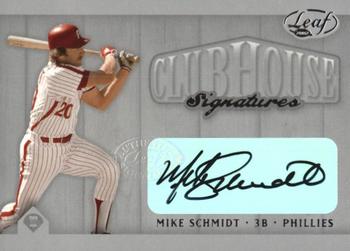 2002 Leaf - Clubhouse Signatures Silver #NNO Mike Schmidt Front