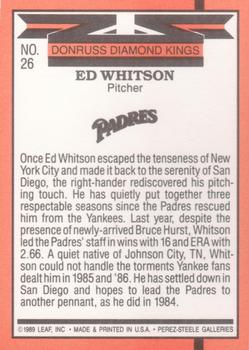 1990 Donruss #26 Ed Whitson Back