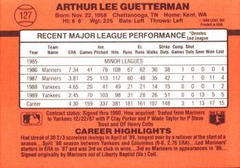 1990 Donruss #127 Lee Guetterman Back