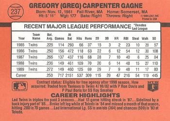 1990 Donruss #237 Greg Gagne Back