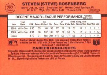 1990 Donruss #253 Steve Rosenberg Back