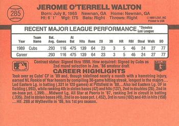 1990 Donruss #285 Jerome Walton Back