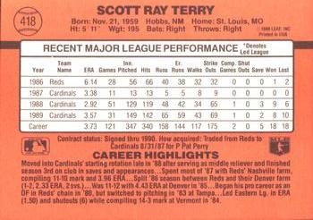 1990 Donruss #418 Scott Terry Back