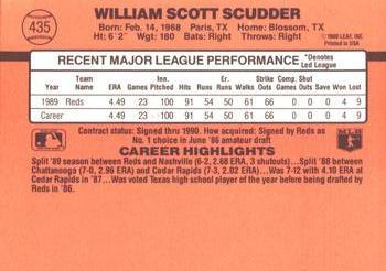 1990 Donruss #435 Scott Scudder Back