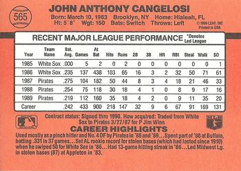 1990 Donruss #565 John Cangelosi Back