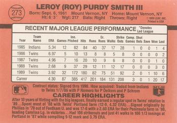 1990 Donruss #273 Roy Smith Back