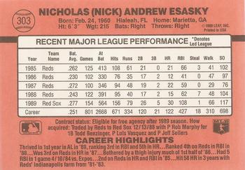 1990 Donruss #303 Nick Esasky Back