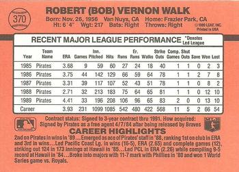 1990 Donruss #370 Bob Walk Back