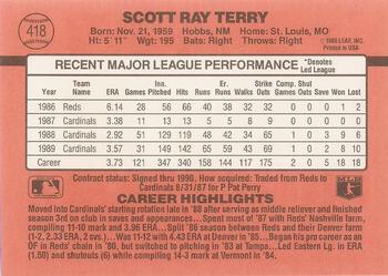 1990 Donruss #418 Scott Terry Back