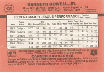 1990 Donruss #430 Ken Howell Back