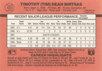 1990 Donruss #493 Tim Birtsas Back