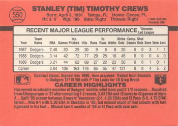 1990 Donruss #550 Tim Crews Back