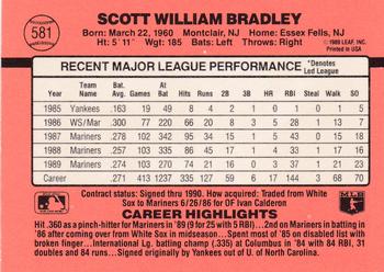 1990 Donruss #581 Scott Bradley Back