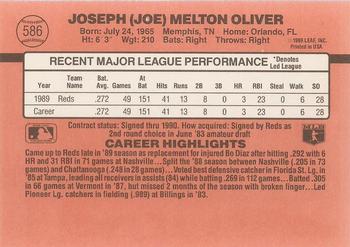 1990 Donruss #586 Joe Oliver Back