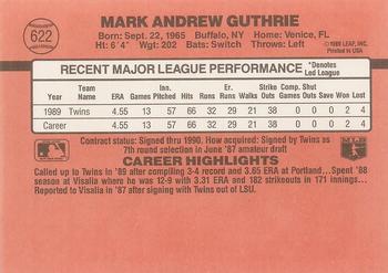 1990 Donruss #622 Mark Guthrie Back
