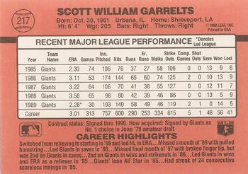 1990 Donruss #217 Scott Garrelts Back