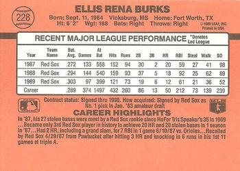 1990 Donruss #228 Ellis Burks Back