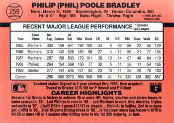 1990 Donruss #259 Phil Bradley Back