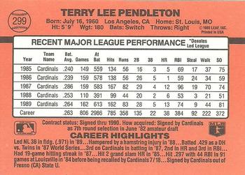 1990 Donruss #299 Terry Pendleton Back
