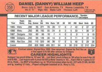 1990 Donruss #358 Danny Heep Back