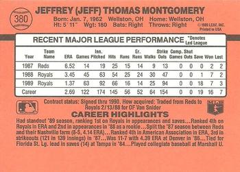 1990 Donruss #380 Jeff Montgomery Back